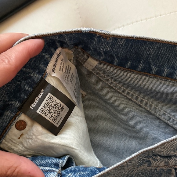 Reformation Women's Blue Denim Shorts size 24 - Picture 4 of 9